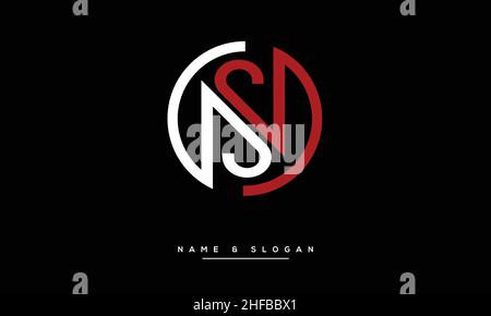 SN, NS Abstract Letters Logo monogram Stock Vector