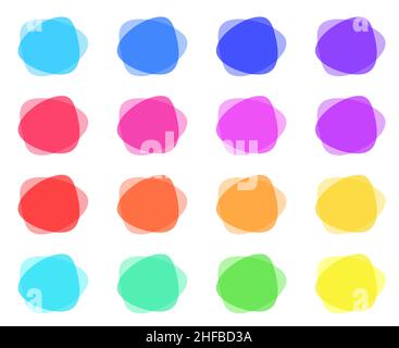 Vector varied abstract shapes. Colorful backgrounds, frames for advertising text. Modern design of business cards, idea of backdrop for flyer or brochure, invitations, gift card Stock Vector