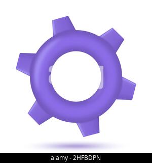3D gear icon Stock Vector
