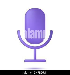 Microphone 3d icon Stock Vector