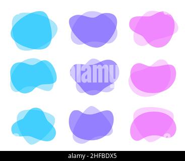 Vector varied abstract shapes. Colorful backgrounds, frames for advertising text. Modern design of business cards, idea of backdrop for flyer or brochure, invitations, gift cards. Stock Vector