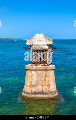 The old Railroad Bridge on the Bahia Honda Key in the Florida keys Stock Photo