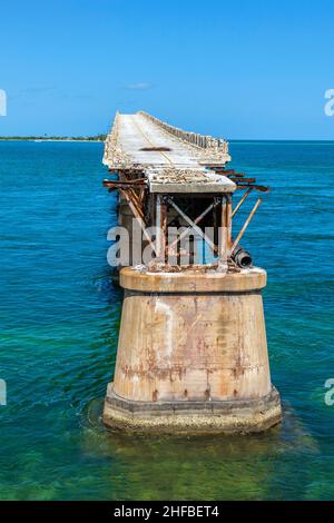 The old Railroad Bridge on the Bahia Honda Key in the Florida keys Stock Photo