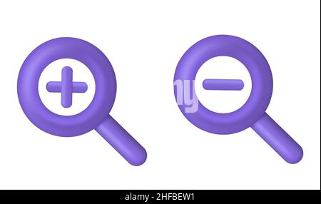3d magnifier Stock Vector