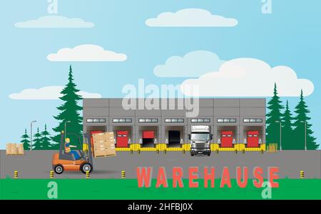Warehouse logistics concept vector illustration Stock Vector Image ...