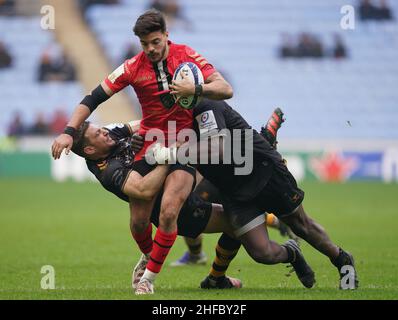 Toulouse's Romain Ntamack (left) and Pita Ahki show their dejection during  the Heineken Champions Cup, Pool A match at Coventry Building Society Arena,  Coventry. Picture date: Saturday January 15, 2022 Stock Photo - Alamy