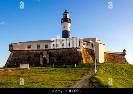 Farol da Barra Lighthouse in Salvador, Bahia, Brazil. Stock Photo