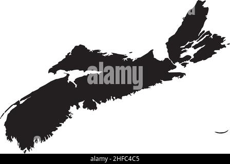 Nova Scotia Canada Map Black Silhouette. NS, Canadian Province Shape ...