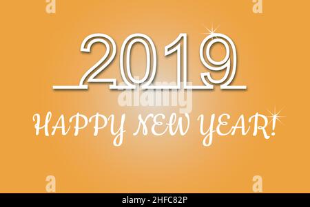 2019 Happy New Year Abstract Background In Vector Format. Stock Vector
