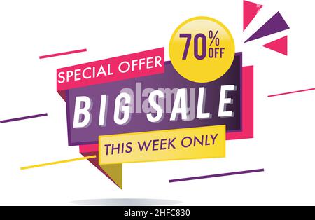 Sales Banner Special Offer This Week Only. Stock Vector