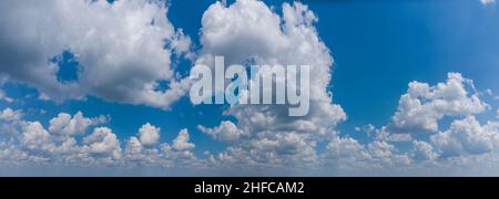 Panorama of blue sky with white clouds Stock Photo