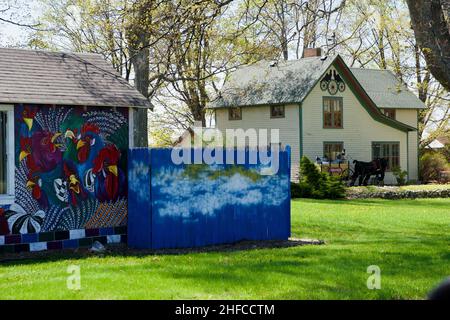 KEWADIN, MICHIGAN, UNITED STATES - MAY 16, 2018: Country house in the countryside of northern Michigan Stock Photo