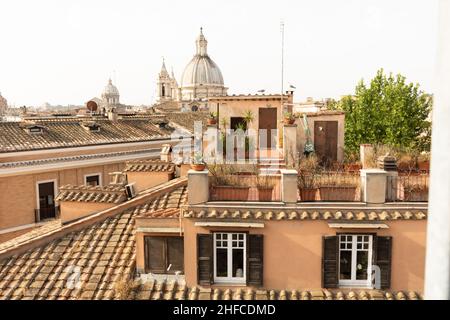 View of the roofs of the city of Rome, Italy