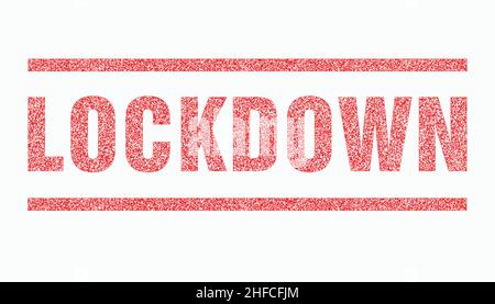 Lockdown Rubber Stamp. Red Lockdown Rubber Grunge Stamp Seal on white background. Vector illustration. Eps 10 vector file. Stock Vector
