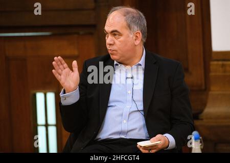 London, UK. 15 January 2022. Shadow Minister for Foreign, Commonwealth and Development affairs, Bambos Charalambous MP, speaking at the Fabian Society New Year conference, at Friends House in central London. Picture date: Saturday January 15, 2022. Photo credit should read: Matt Crossick/Empics/Alamy Live News Stock Photo