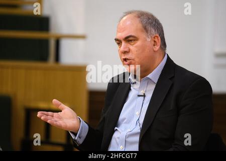 London, UK. 15 January 2022. Shadow Minister for Foreign, Commonwealth and Development affairs, Bambos Charalambous MP, speaking at the Fabian Society New Year conference, at Friends House in central London. Picture date: Saturday January 15, 2022. Photo credit should read: Matt Crossick/Empics/Alamy Live News Stock Photo