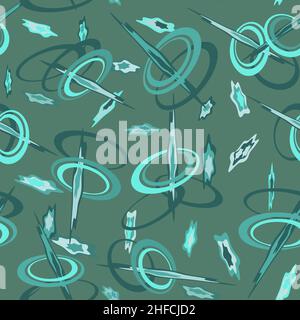 abstract green figures pattern on a green background Stock Vector