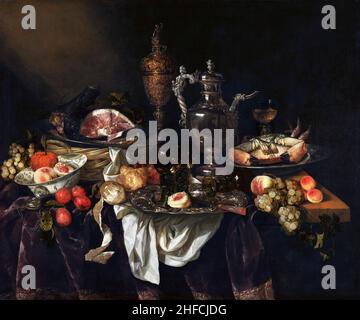 Banquet Still Life by the Dutch Baroque artist, Abraham van Beijeren (c. 1620-1690), oil on canvas, after 1655 Stock Photo