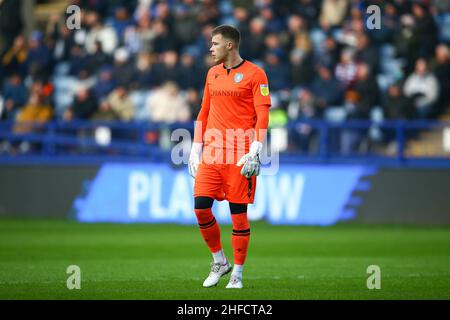 Hillsborough, Sheffield, England -15th January 2022 Bailey Peacock-Farrell Goalkeeper of Sheffield Wednesday - during the game Sheffield Wednesday v Plymouth Argyle, Sky Bet League One, 2021/22, Hillsborough, Sheffield, England - 15th January 2022  Credit: Arthur Haigh/WhiteRosePhotos/Alamy Live News Stock Photo