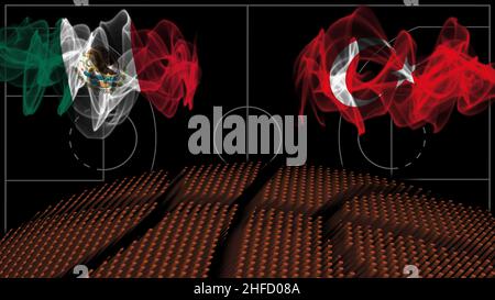 Turkey vs Mexico Basketball, smoke flag, Sport game Stock Photo - Alamy