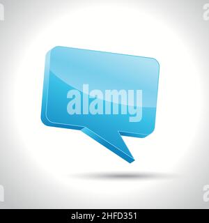 speech bubble in blue colors 3d. Vector illustration. Eps 10 vector file. Stock Vector