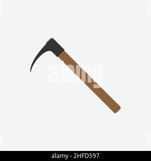 Adze icon, flat style. - Vector Stock Vector