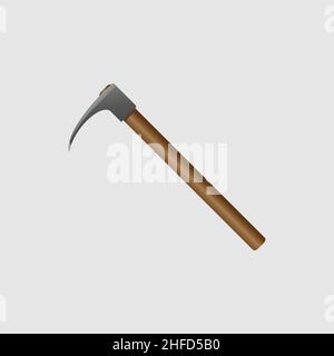 Adze icon, flat style. - Vector Stock Vector