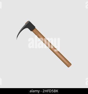 Adze icon, flat style. - Vector Stock Vector