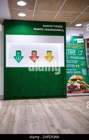 PAMPLONA, NAVARRA SPAIN JANUARY 14 2022: Selective garbage collection point for recycling Stock Photo