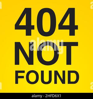 404 Not Found Problem Disconnect Concept on a yellow Background. Vector illustration. Eps 10 vector file. Stock Vector