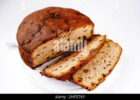 Plum Cake On A White Background Stock Photo, Picture And Royalty Free  Image. Image 31428320.