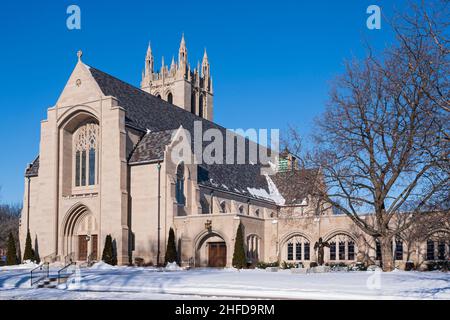 historic neo-gothic style church in hill district of saint paul minnesota Stock Photo