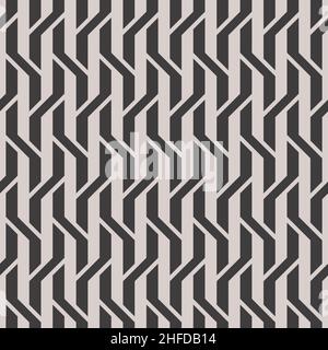 Zigzag Weaving Lines Seamless Background in Black and White Color. Vector Tileable pattern. Stock Vector