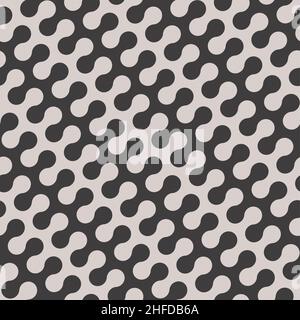 Twisted Geometric Seamless Background in Black and White Color. Vector Tileable pattern. Stock Vector