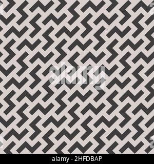 Zigzag Lines Geometric Seamless Background in Black and White Color. Vector Tileable pattern. Stock Vector