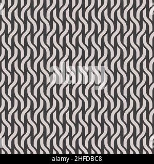 Weaving Lines Seamless Background in Black and White Color. Vector Tileable pattern. Stock Vector