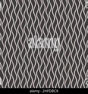 Wavy Lines Seamless Background in Black and White Color. Vector Tileable pattern. Stock Vector