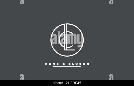 Modern abstract letter LC, CL logo design. Minimal LC, CL initial based icon vector Stock Vector