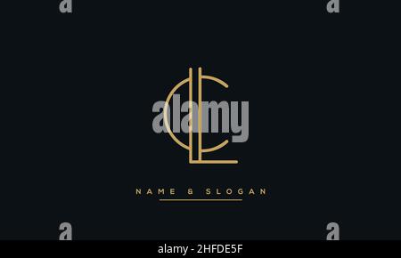 Modern abstract letter LC, CL logo design. Minimal LC, CL initial based icon vector Stock Vector