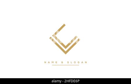 Modern abstract letter LC, CL logo design. Minimal LC, CL initial based icon vector Stock Vector