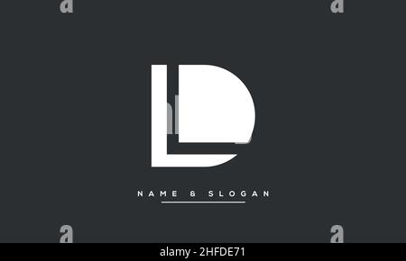 Modern abstract letter LD, DL logo design. Minimal LD, DL initial based icon vector Stock Vector