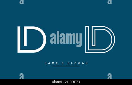 Modern abstract letter LD, DL logo design. Minimal LD, DL initial based icon vector Stock Vector