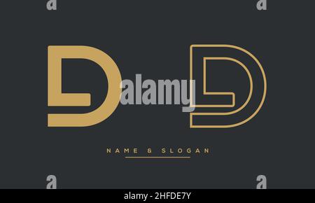 Modern abstract letter LD, DL logo design. Minimal LD, DL initial based icon vector Stock Vector