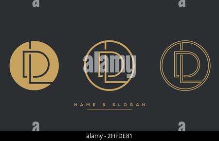 Modern abstract letter LD, DL logo design. Minimal LD, DL initial based icon vector Stock Vector