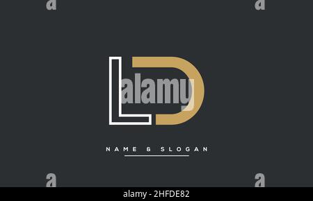 Modern abstract letter LD, DL logo design. Minimal LD, DL initial based icon vector Stock Vector