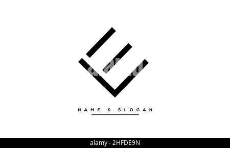 Modern abstract letter LE, EL logo design. Minimal LE, EL initial based icon vector Stock Vector