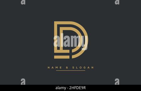 Modern abstract letter LD, DL logo design. Minimal LD, DL initial based icon vector Stock Vector