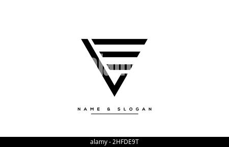 Modern abstract letter LE, EL logo design. Minimal LE, EL initial based icon vector Stock Vector