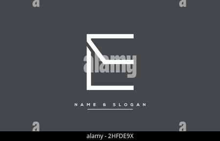 Modern abstract letter LE, EL logo design. Minimal LE, EL initial based icon vector Stock Vector