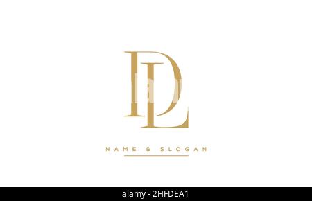 Modern abstract letter LD, DL logo design. Minimal LD, DL initial based icon vector Stock Vector